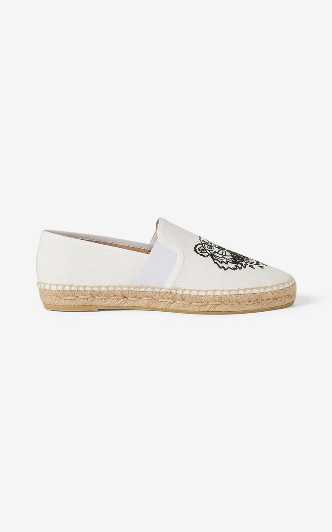 Alpargatas Kenzo Tiger elasticated Lona Feminino - Branco | 801CTQMJZ